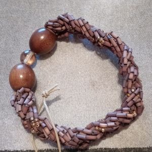NWT Artemis Braided Wood Beads Bracelet